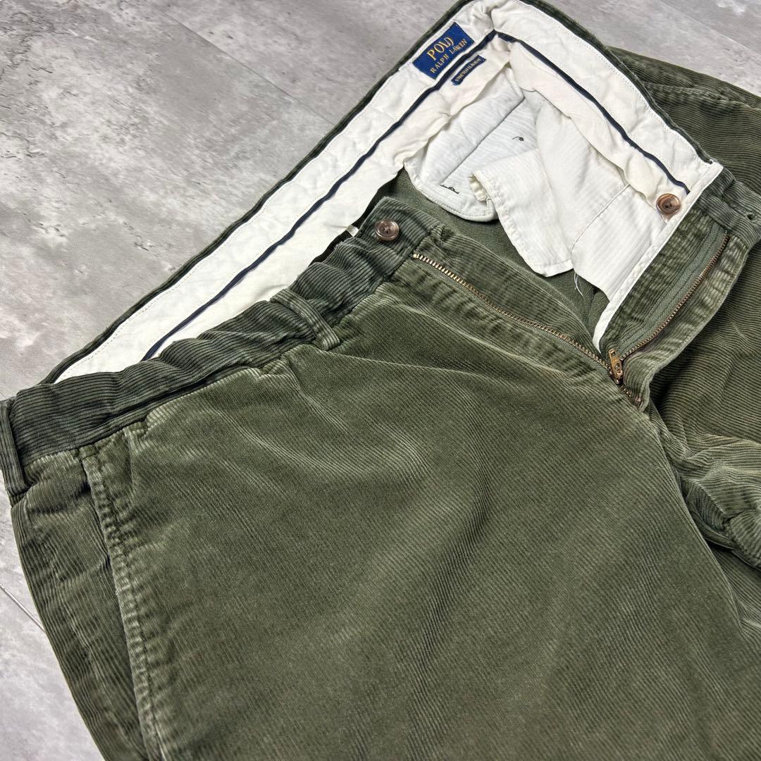 ラルフローレン ロゴタグ チノパン コーデュロイパンツグリーン W38 6071