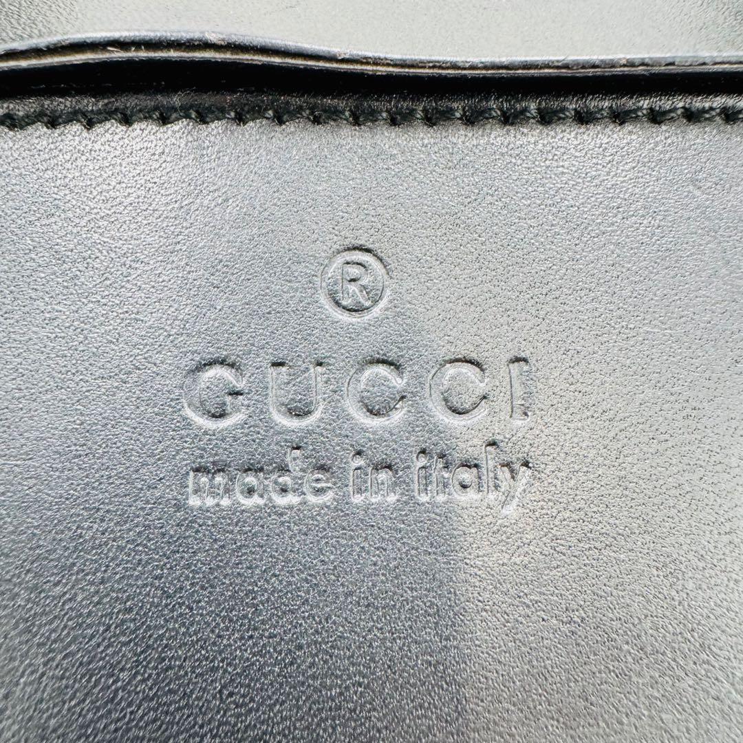 グッチ GGキャンバス レザー トートバッグ 肩掛け A4収納可能 ブラック