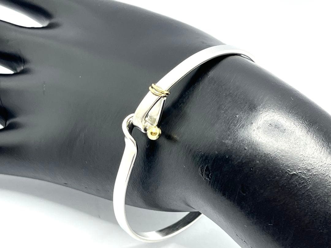 h482 ティファニー　フック&アイ　コンビ　バングル　750/925 k18