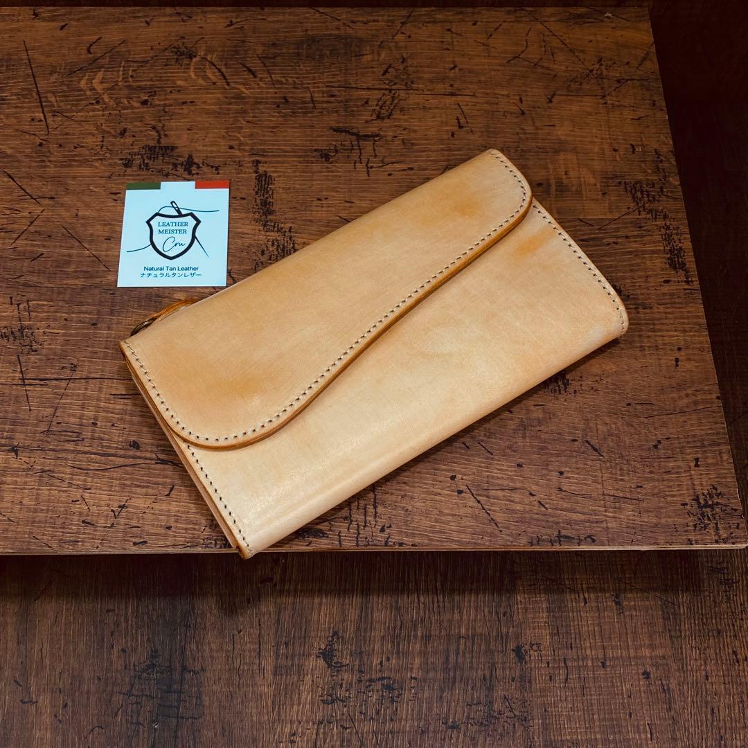 長財布 本革 ブライドルレザー メンズ ヌメ革　ロングウォレット　栃木レザー