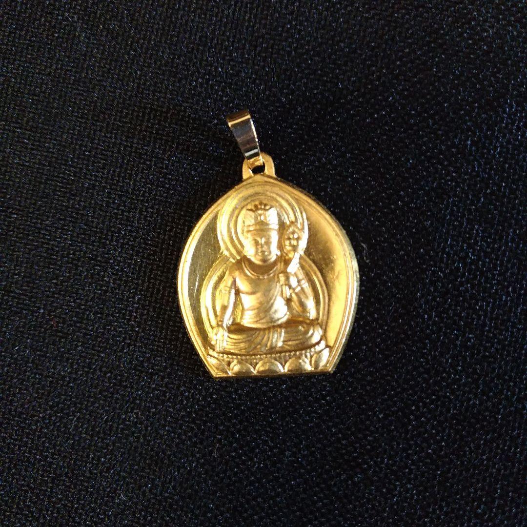 K18。K24。虚空蔵菩薩。18金。純金。ペンダント。仏像。仏教。中古。5.3g