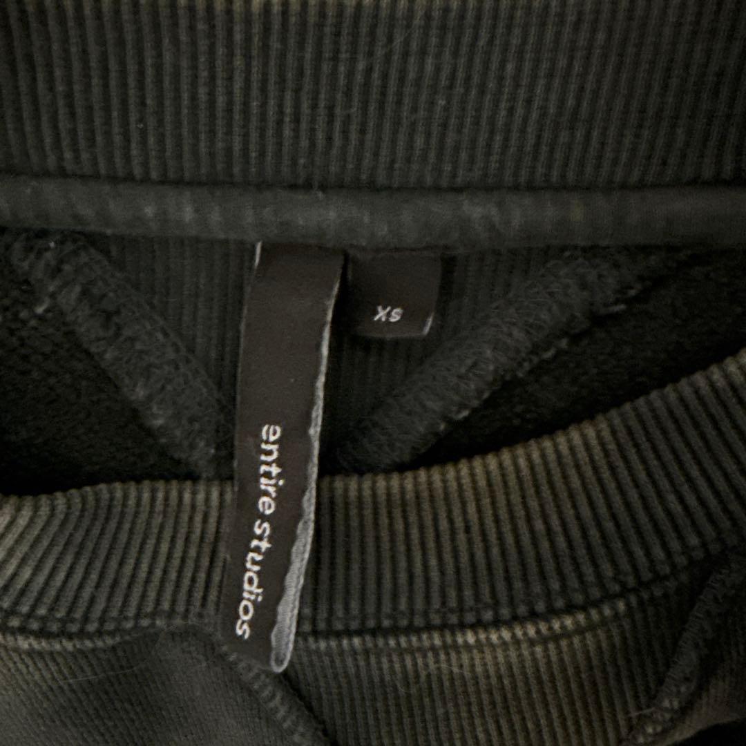 トップス ENTIRE STUDIOS WASHED BLACK BOX CREW