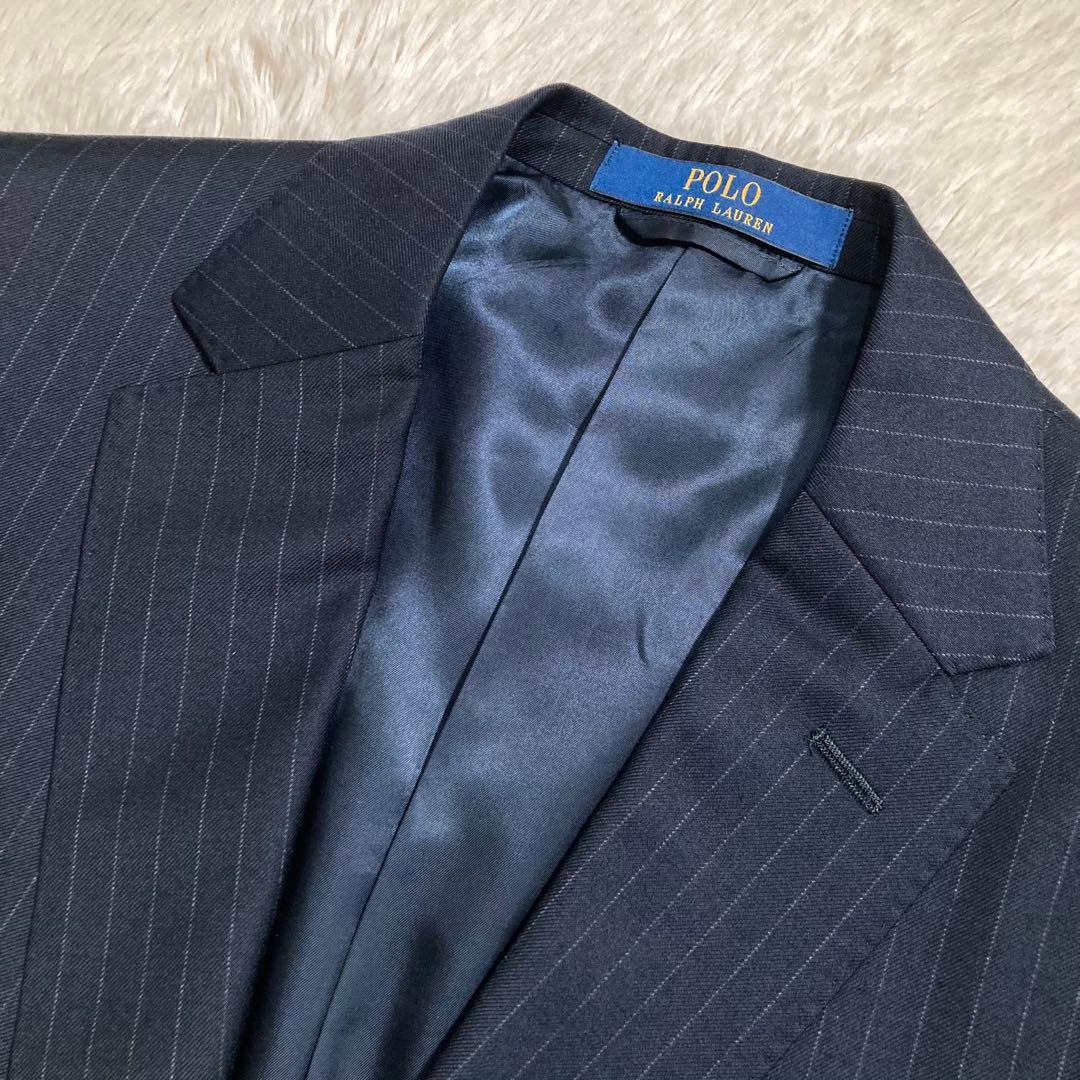極美品 現行タグ ポロラルフローレン スーツ セットアップ ウール ストライプ