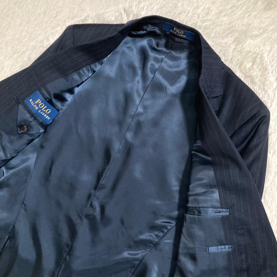 極美品 現行タグ ポロラルフローレン スーツ セットアップ ウール ストライプ