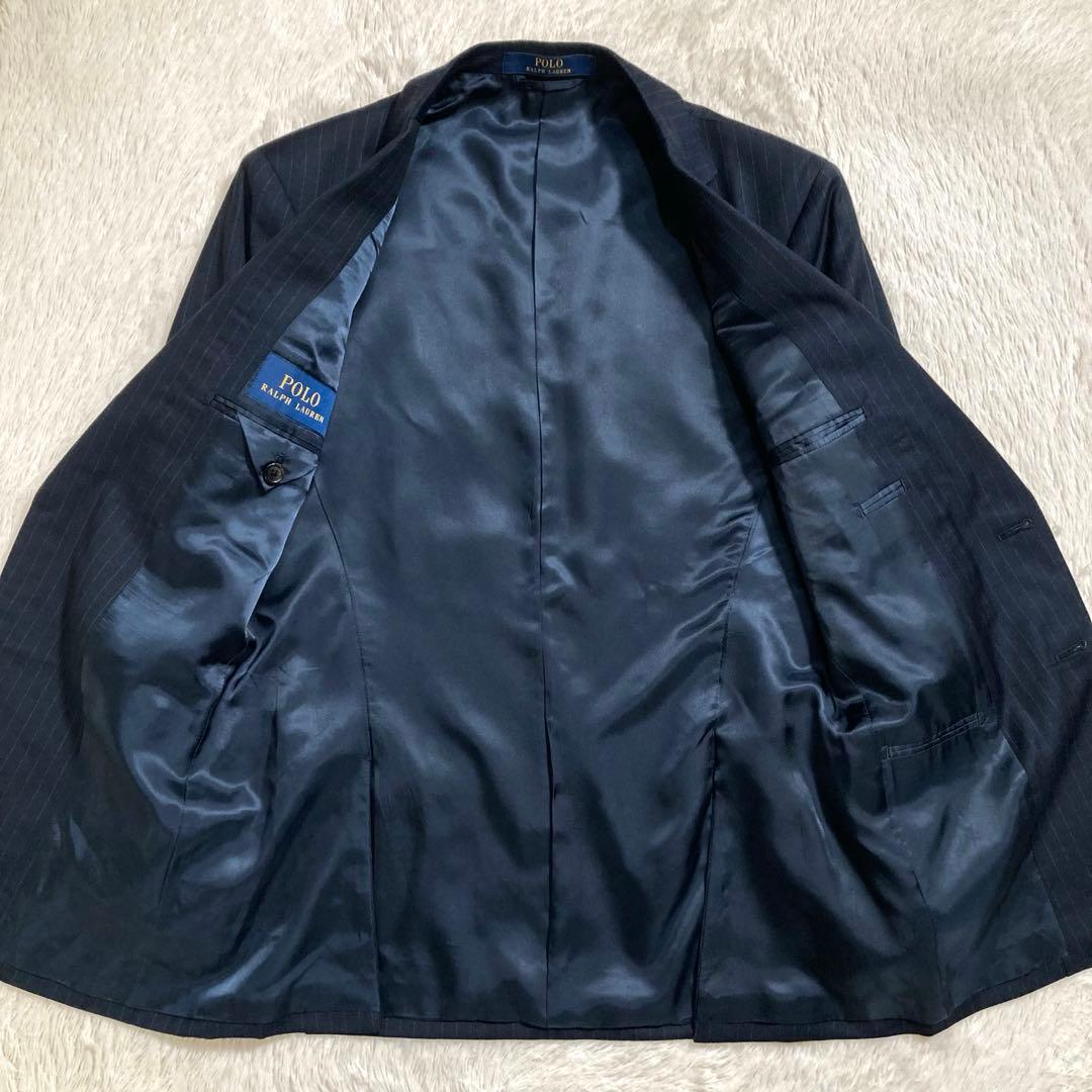 極美品 現行タグ ポロラルフローレン スーツ セットアップ ウール ストライプ