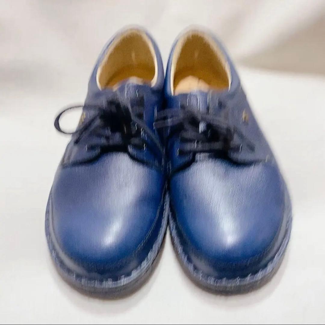 フィンコンフォート　シューズ　紺色　レザー　Finn Comfort