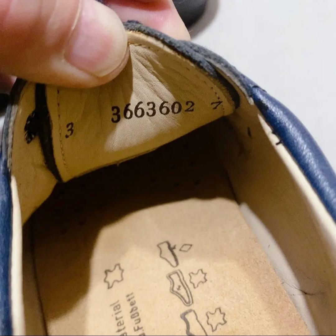 フィンコンフォート　シューズ　紺色　レザー　Finn Comfort