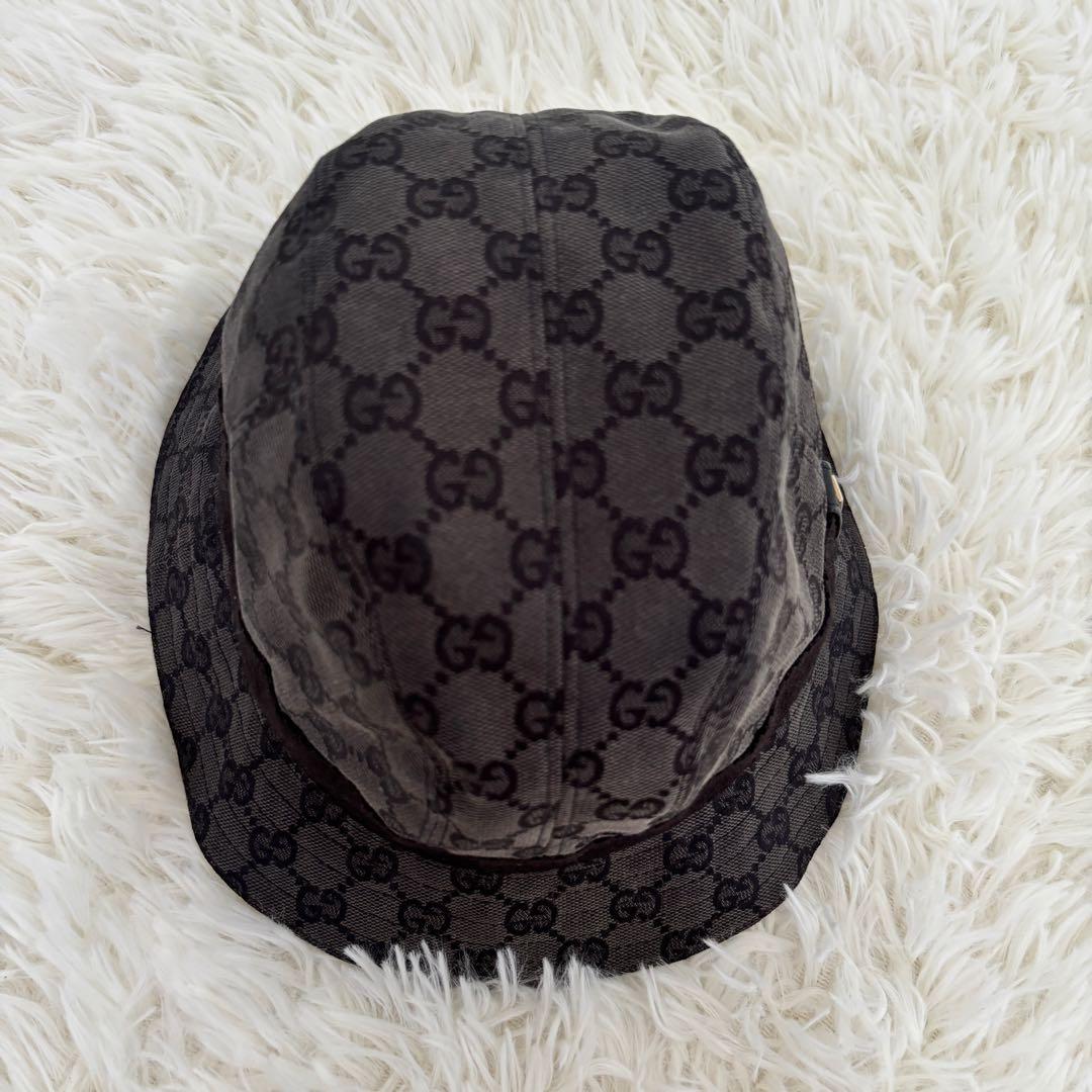 GUCCI バケットハット ブラック GGパターン