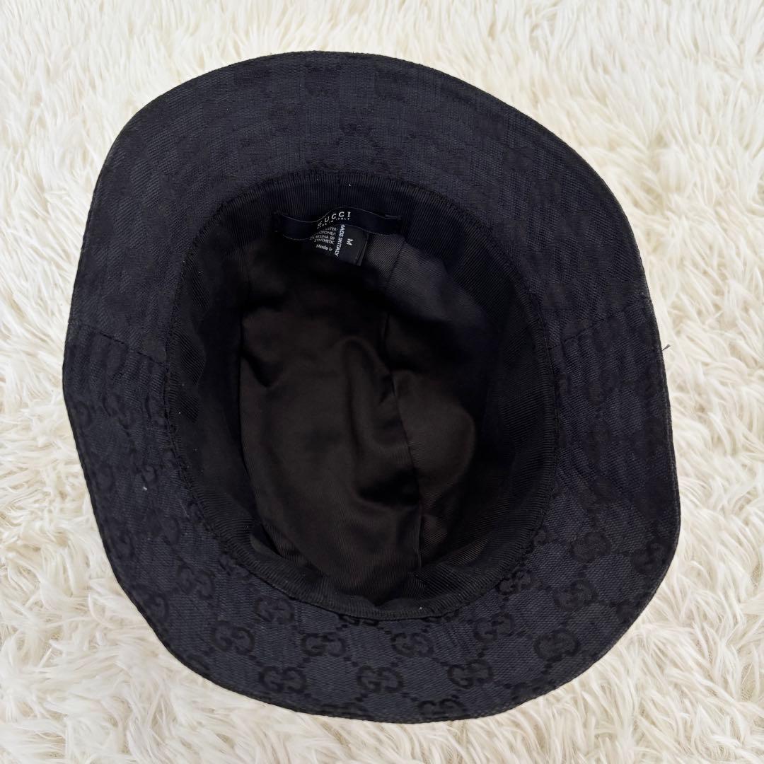 GUCCI バケットハット ブラック GGパターン