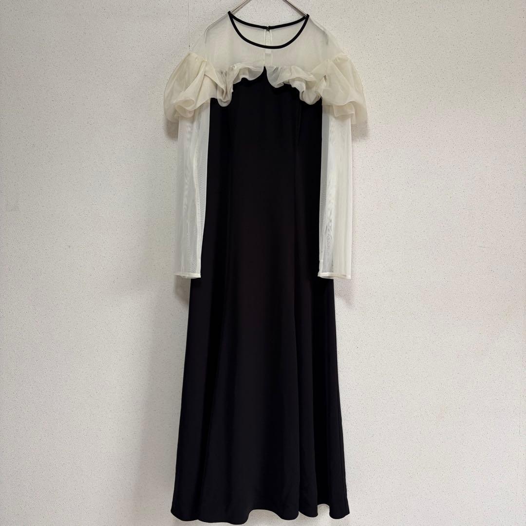 【ANDRESD】frills flare dress Lサイズ black