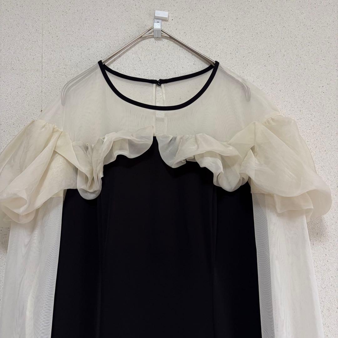 【ANDRESD】frills flare dress Lサイズ black