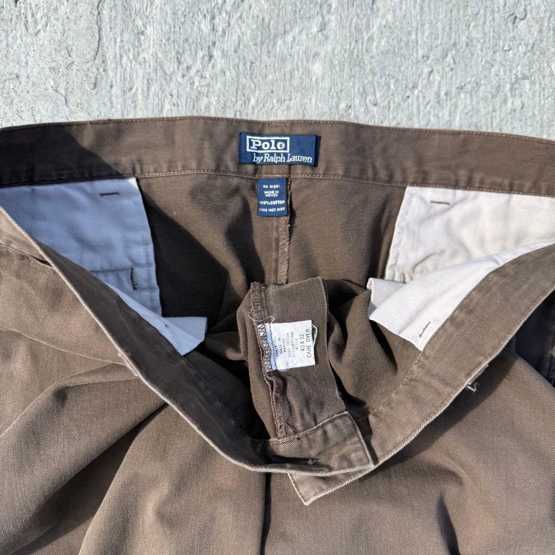 ポロラルフローレン ポロチノ メキシコ製 ブラウン w40 極太