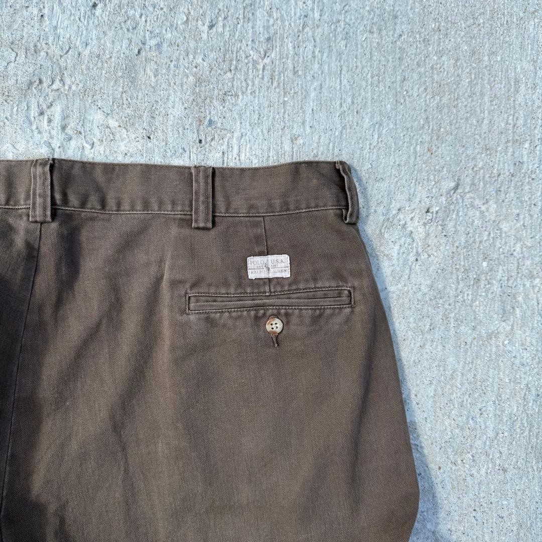 ポロラルフローレン ポロチノ メキシコ製 ブラウン w40 極太