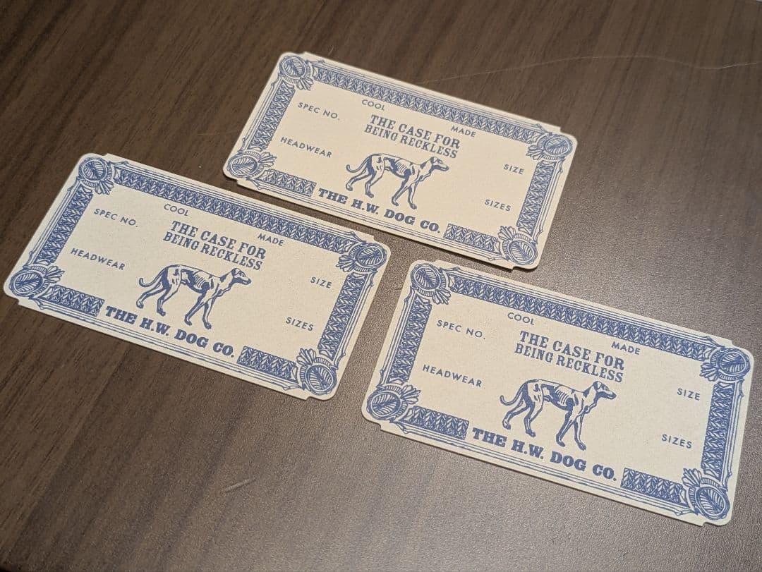 THE H.W. DOG CO. 紙タグ 3枚セット
