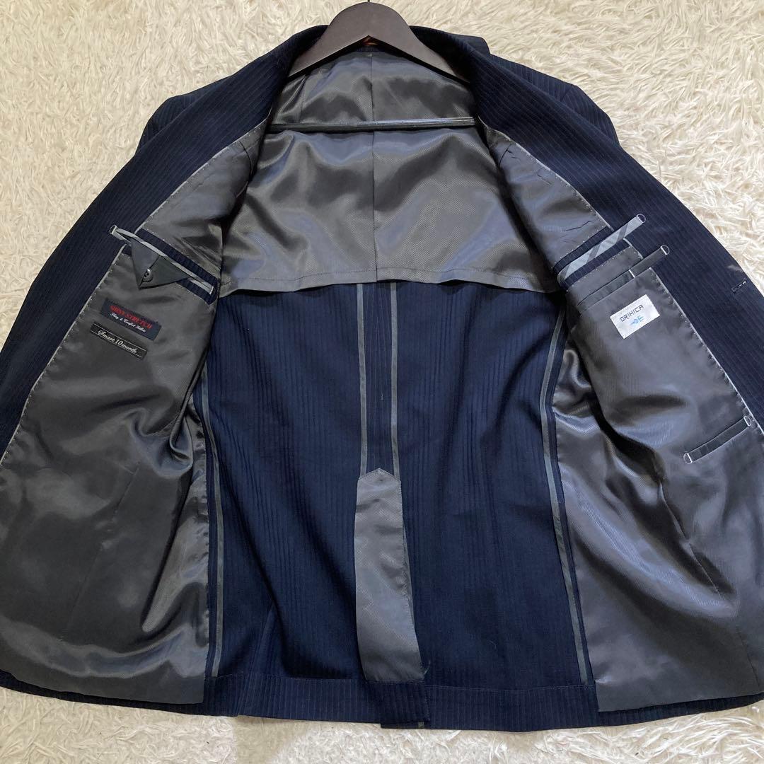 オリヒカ スーツ セットアップ 3ピース 2XL ネイビー ストレッチ