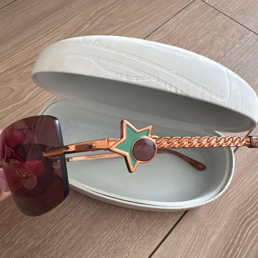 ブラウンオーバルサングラス ケース付き