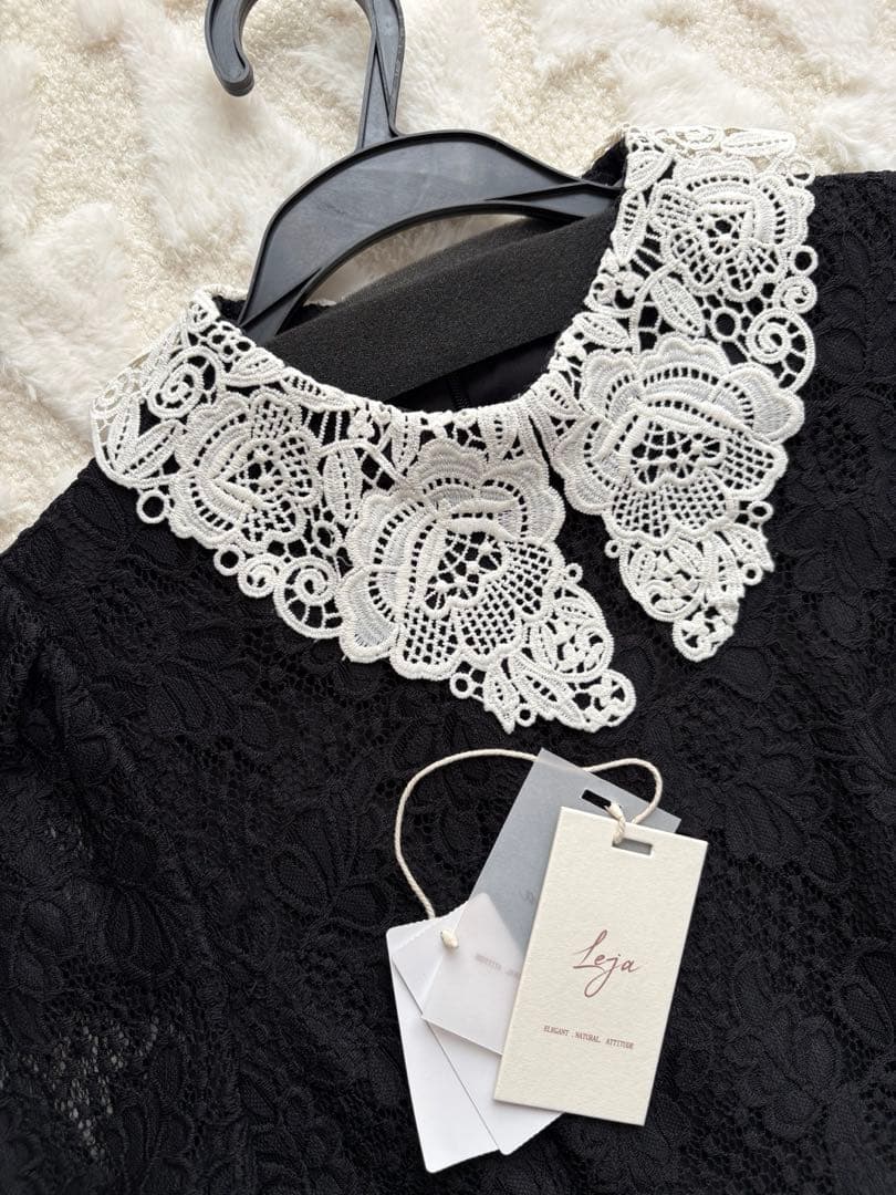 Leja 花柄　刺繍　シースルー　フォーマルドレス　パーティドレス　パールピアス