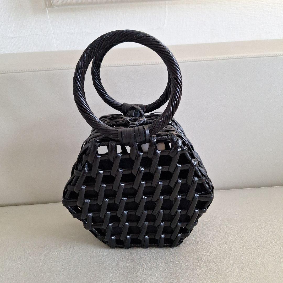 新品 ビームス かごバッグ 黒 ARANAZ