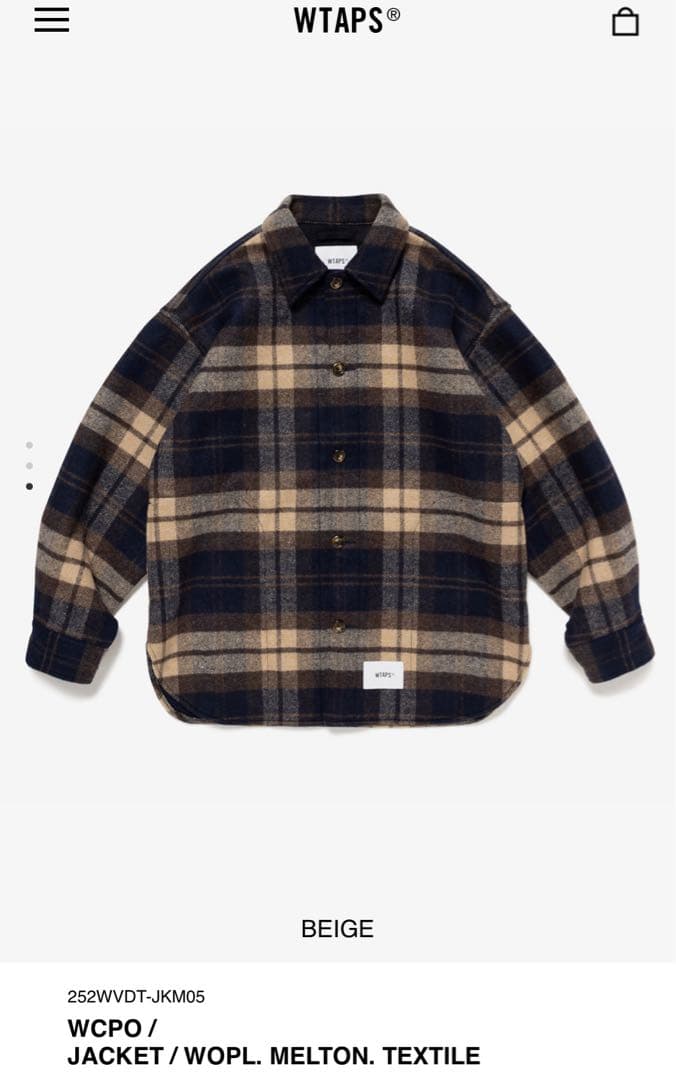 トップス WTAPS WCPO / JACKET / WOPL. MELTON