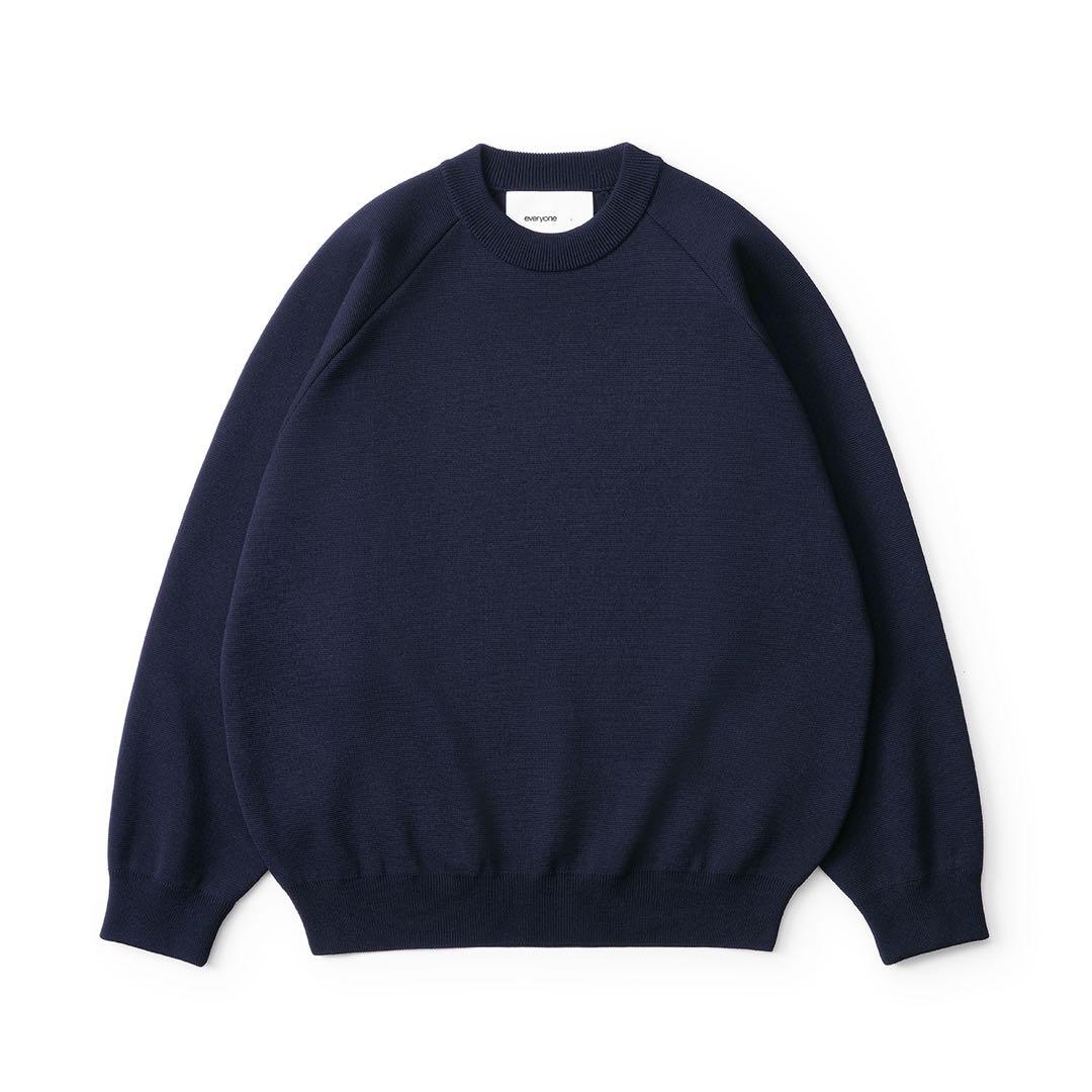 トップス everyone milano rib knit crewsweaterNAVY