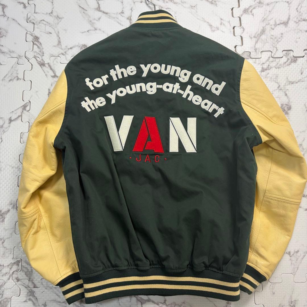 希少✨VAN JACKET スタジャン 緑 アーチロゴ ワッペン グリーン