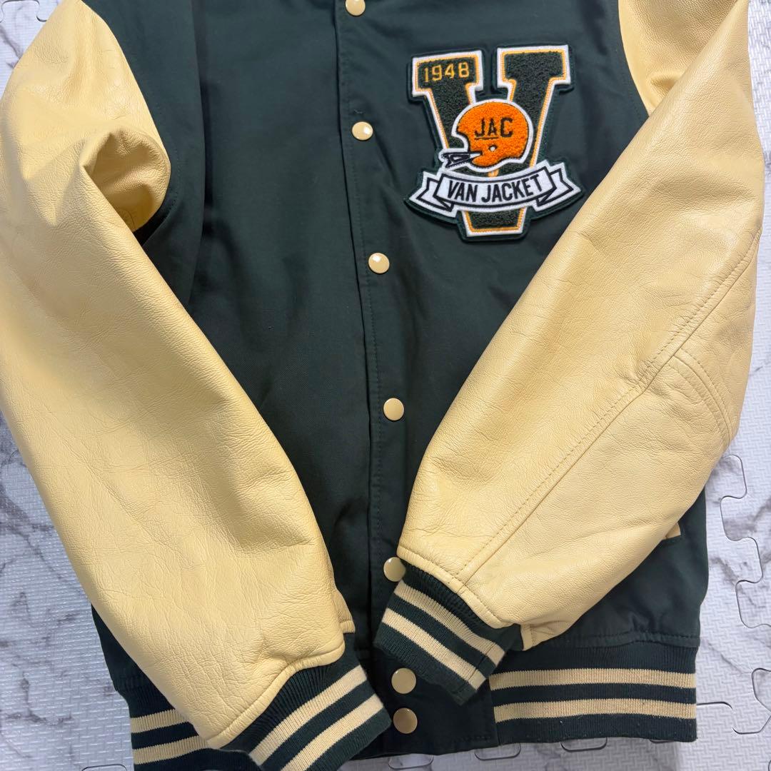 希少✨VAN JACKET スタジャン 緑 アーチロゴ ワッペン グリーン