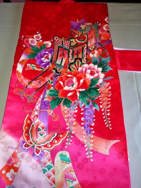 産着一つ身　女児着物　赤