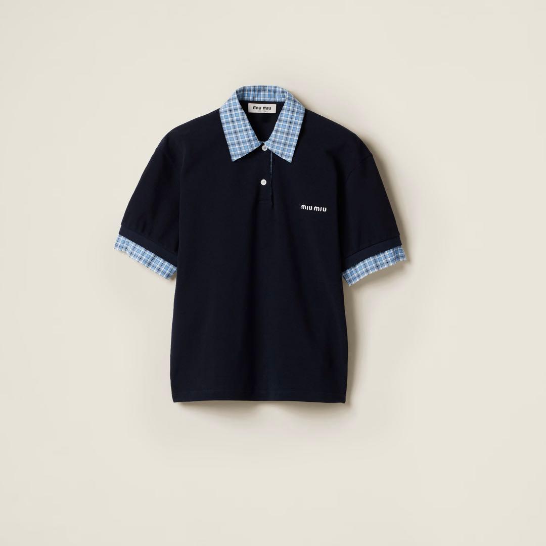 Miu Miu ミュウミュウ MJN555 ピケ×ポプリン ポロシャツ