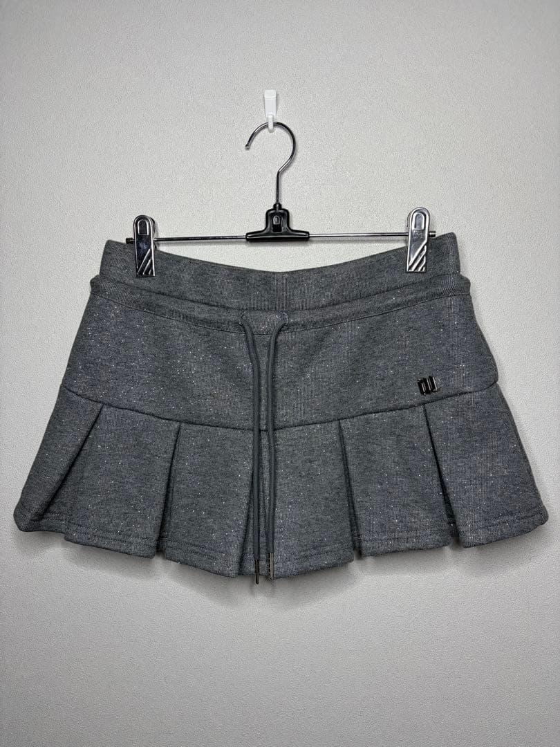 【ANDWANG】 Kirakira box pleats mini skirt