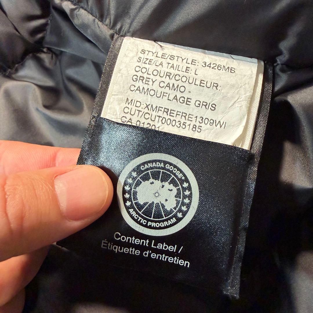 カナダグース　3426MB ダウンジャケット　Lサイズ グレー系　カモフラ