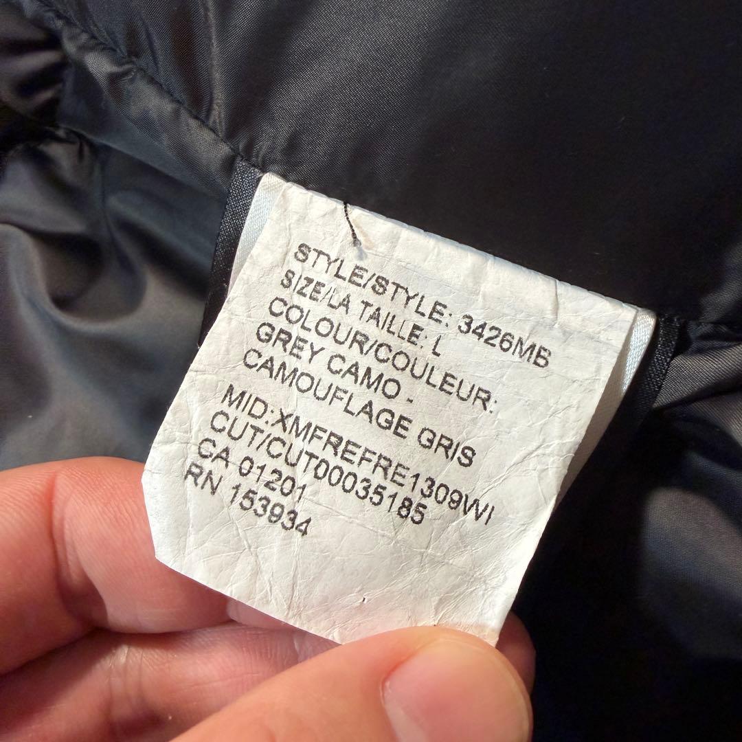 カナダグース　3426MB ダウンジャケット　Lサイズ グレー系　カモフラ