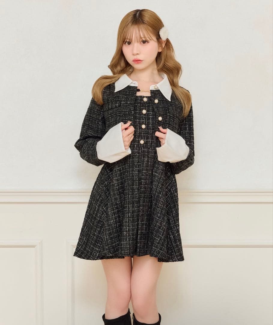 apres jour ツイードショートジャケット　ツイードミニワンピース