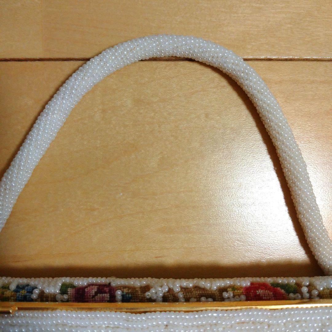 花柄　ビーズ　パーティーバッグ　レトロ　アンティーク