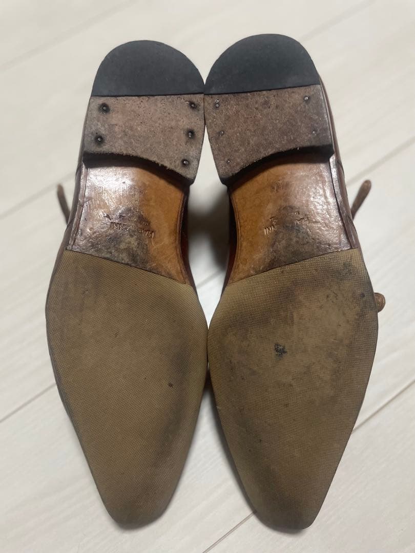 美品マグナーニブラウンレザー ダブルモンク