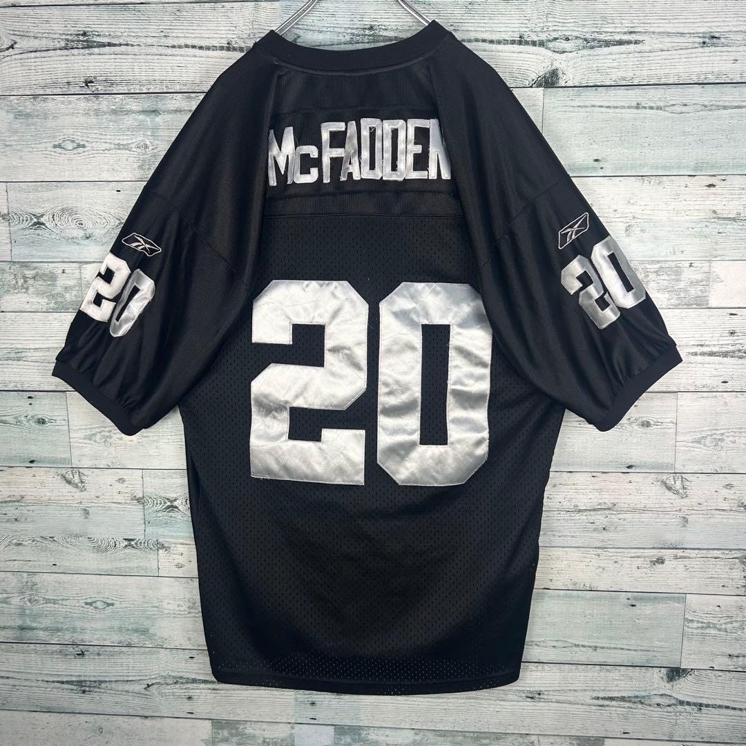 リーボック NFL 全刺繍 レイダース アメフトゲームシャツ XL 5530