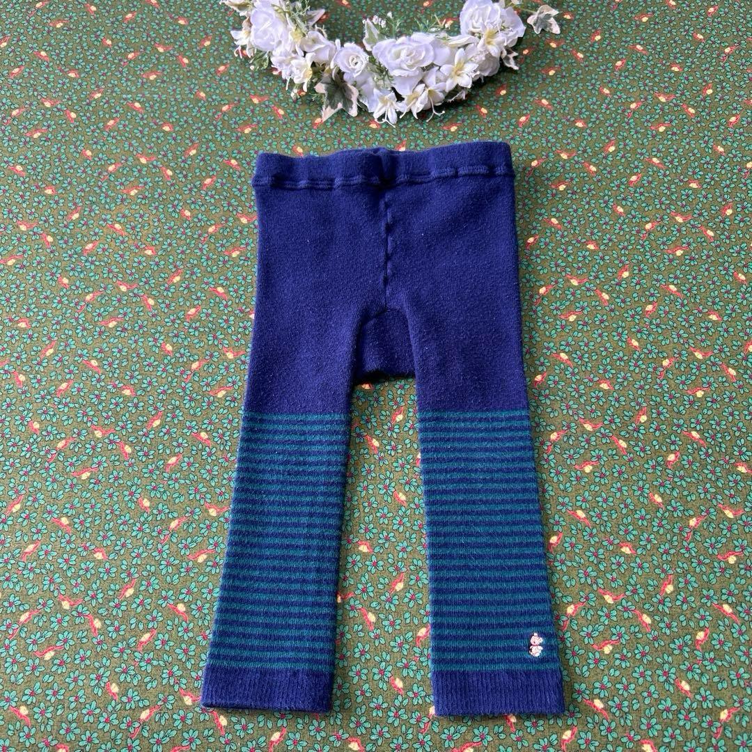 ファミリア セット チェック くま カーディガン ベスト ロンTレギンス 80