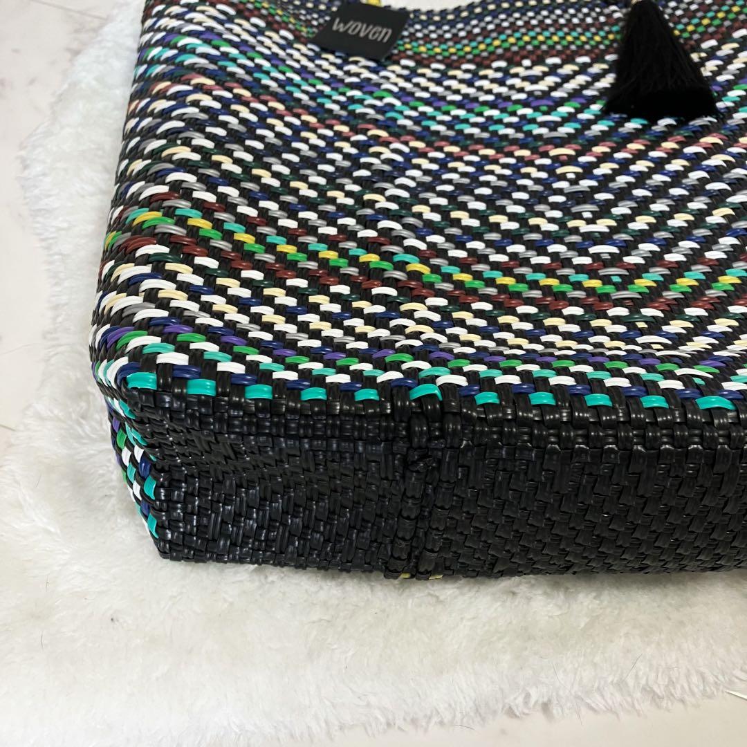 ウーヴン　メキシコ製 トールサイズ バスケットバッグ メルカドバッグ かごバッグ