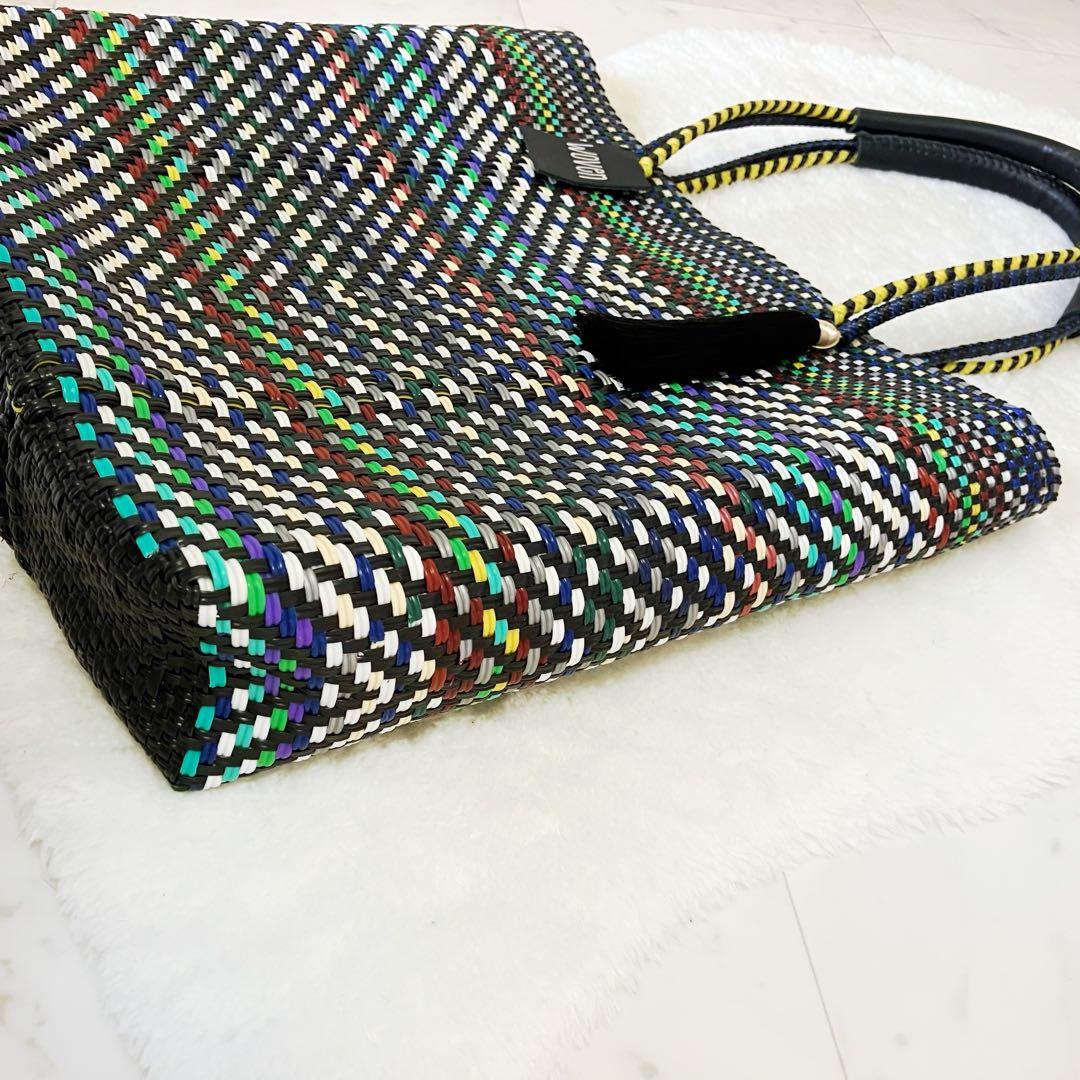 ウーヴン　メキシコ製 トールサイズ バスケットバッグ メルカドバッグ かごバッグ