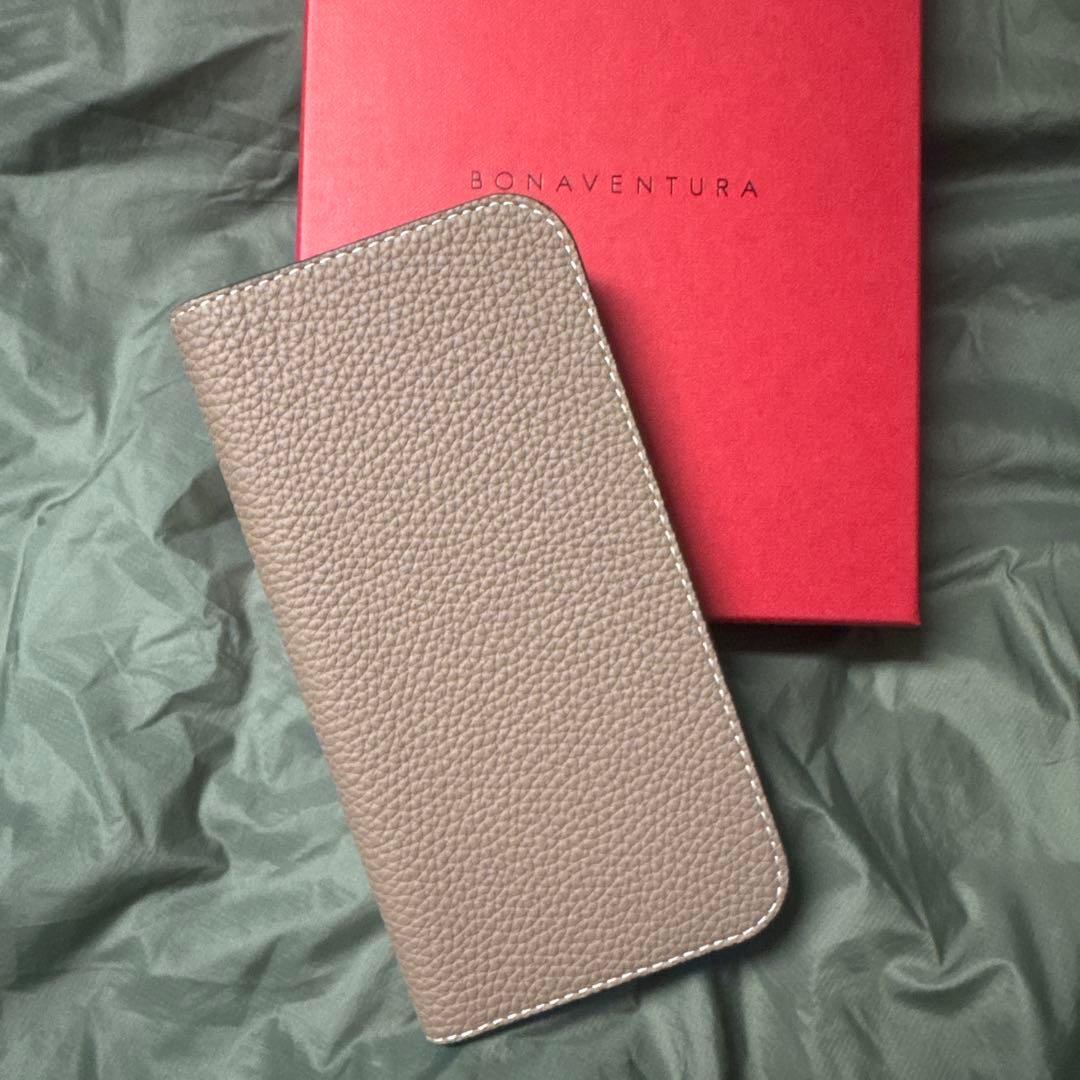 BONAVENTURA iPhone17proMAX用　手帳型ケース　色エトープ