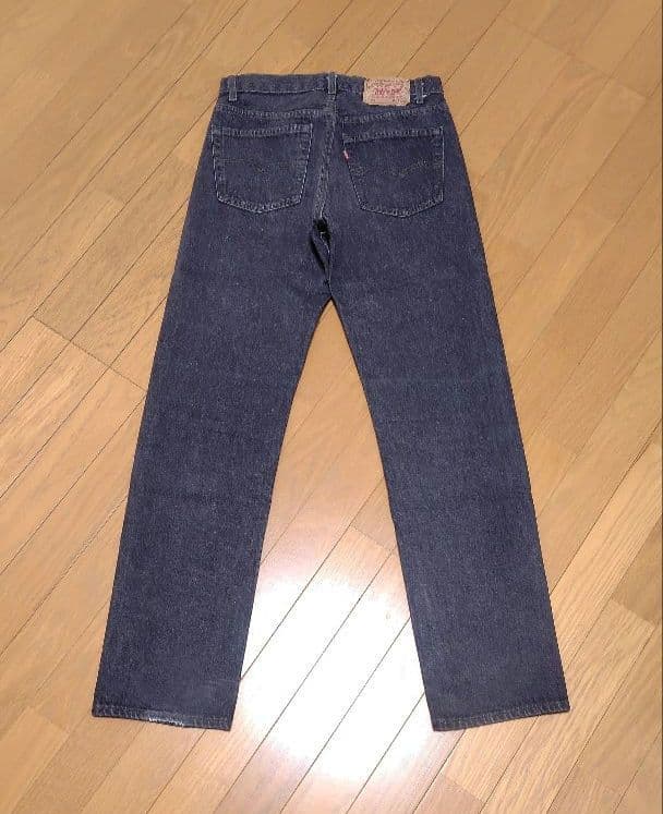 90s 501 先染め w31 ブラック デニム リーバイス