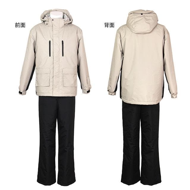 スキーウェア メンズ 上下セット 超撥水 耐水圧5000mm ベージュ L