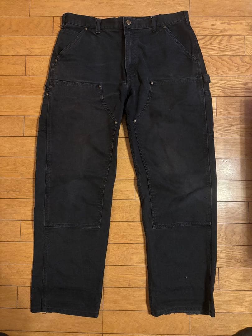 ★カーハート　ダブルニー　36 x 32 ブラック★ 神サイズ