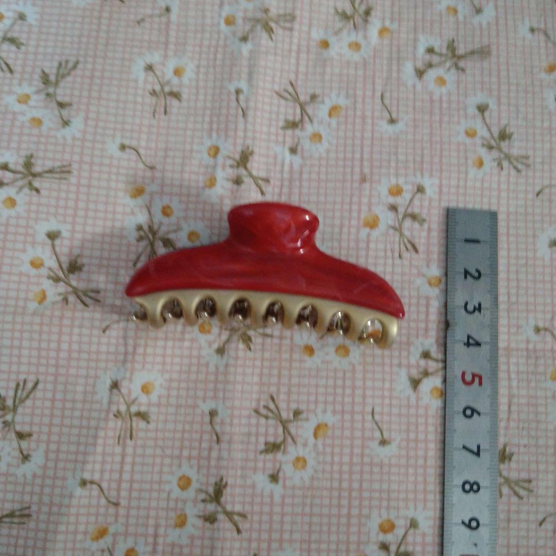 アッカ☆青と赤のマーブルヘアクリップ☆ダブルフェイス☆ミデイアムサイズ