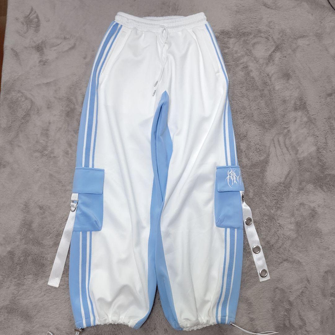 Amilige ハトメベルト付きライン入り パンツ