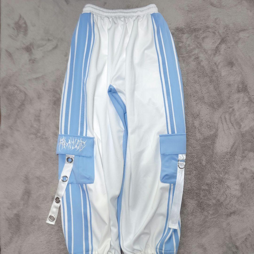 Amilige ハトメベルト付きライン入り パンツ