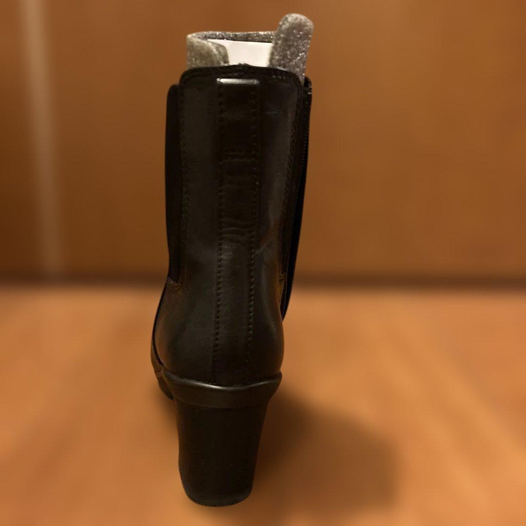 【美品】フレックスヒールサイドゴアブーツ 黒 レザー