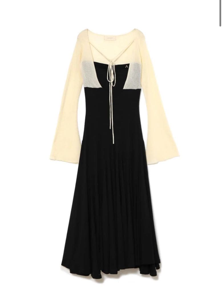 andmary Sara silky dress black Sサイズ