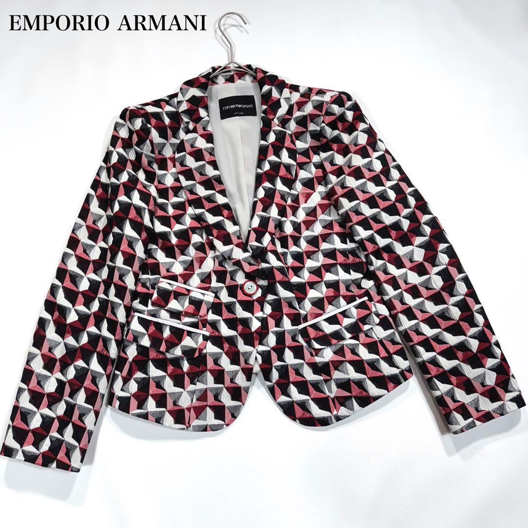 【美品】エンポリオアルマーニ マドラス柄 テーラードジャケット 42