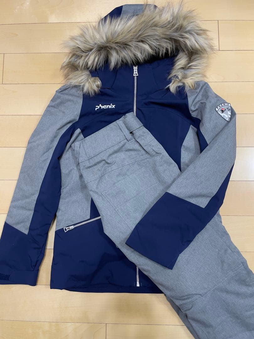【美品】phenix スキーウェア 女性用 ネイビー/グレー　Mサイズ