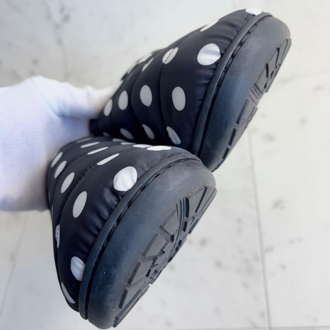 美品✨SUBU スブ ドット柄 スリッパ サンダル 黒×白 収納袋付き